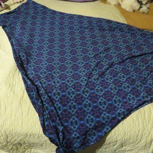 LULAROE LONG SKIRT/ SZ SMALL/TURQ BLUE, BLK, PURPL